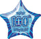 Glitz Blue 100th Birithday Star 50cm (20") Foil Balloon